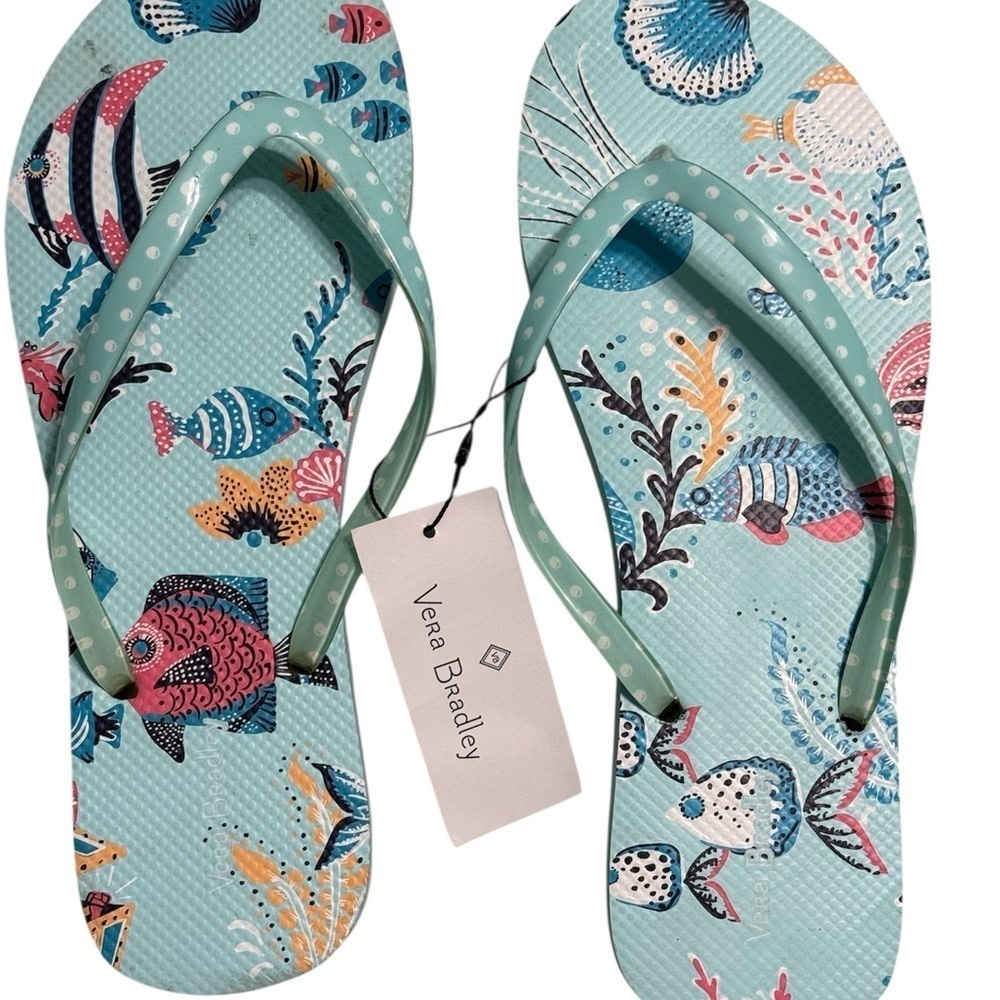 Vera Bradley New Flip Flops Antilles Treasure Coral 9-10